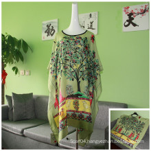 Trade Assurance Spring Autumn Fashion Vintage Women Floral Print Pattern Viscose Blouse Women Short Bat Sleeve T Shirt
